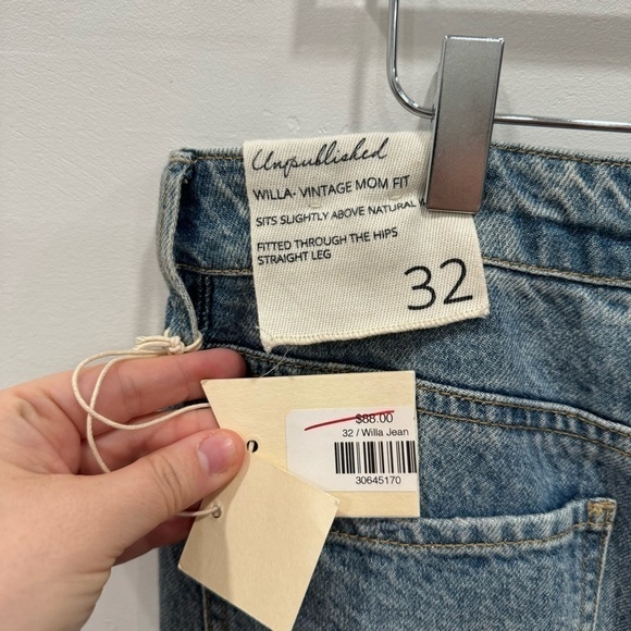 Unpublished Anthropologie Willa Vintage Mom Fit Jeans Straight Leg Size 32 - Picture 7 of 8